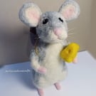 Handmade Needle Felted Mouse Friend - Soft Woolly Rat Mini Animal, Cute Pet Gift