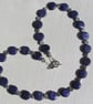 Blue Lapis Lazuli Gemstone Chunky Beaded Chakra Necklace "Blue Rose" - Image 3