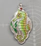Silver and enamel seahorse pendant  - Image 4