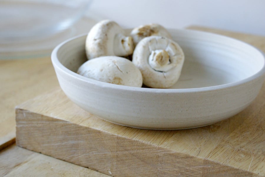 Made to order - Set of four shallow salad bowls glazed in your choice of colour