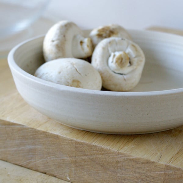 Made to order - Set of four shallow salad bowls glazed in your choice of colour