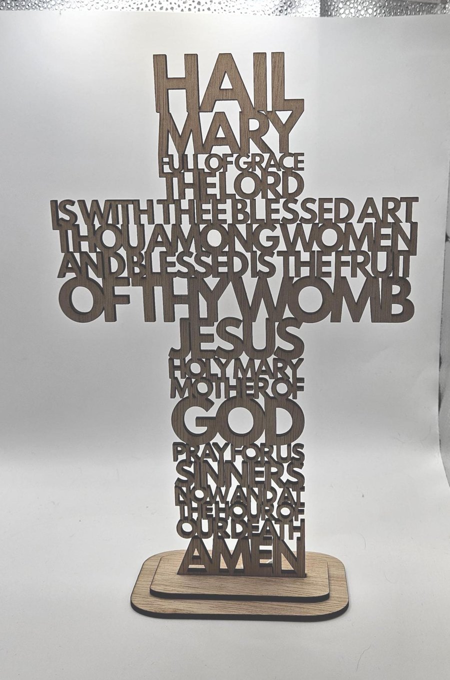 Hail Mary Prayer Cross Freestanding Christian Cross Catholic Gift First ...