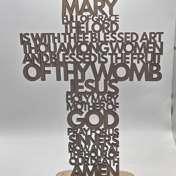Hail Mary Prayer Cross Freestanding Christian Cross Catholic Gift First Communio