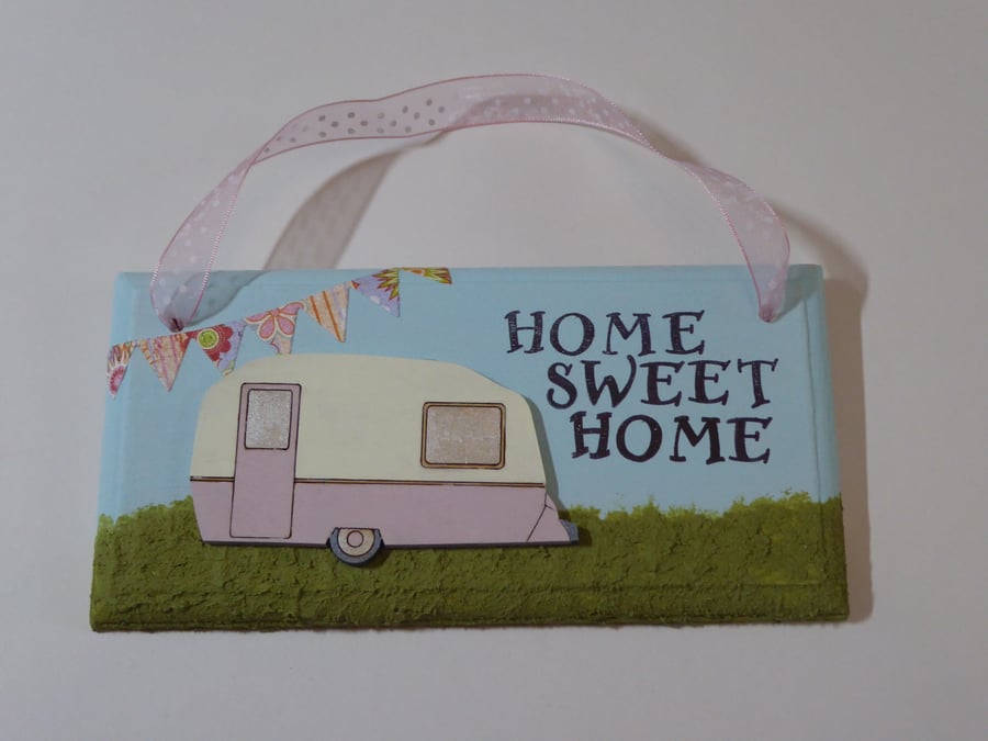 Caravan sign Pink 2  “Home Sweet Home”   Christmas Present