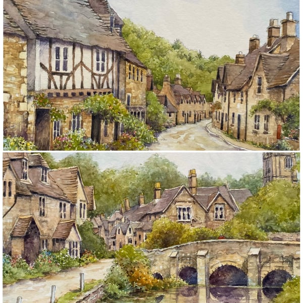 Castle Combe . The Cotswolds. Pair of Signed Special Edition Prints 