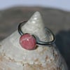 Sterling Silver Ring with Pink Rhodochrosite Gemstone,  size N,  R128