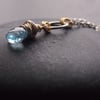 Fine Chain Silver Necklace with Blue Topaz (December Birthstone)