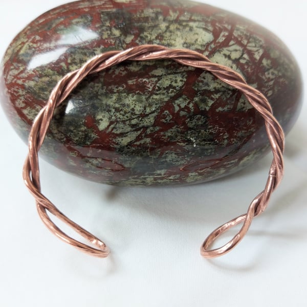 Twisted Copper Cuff Bangle