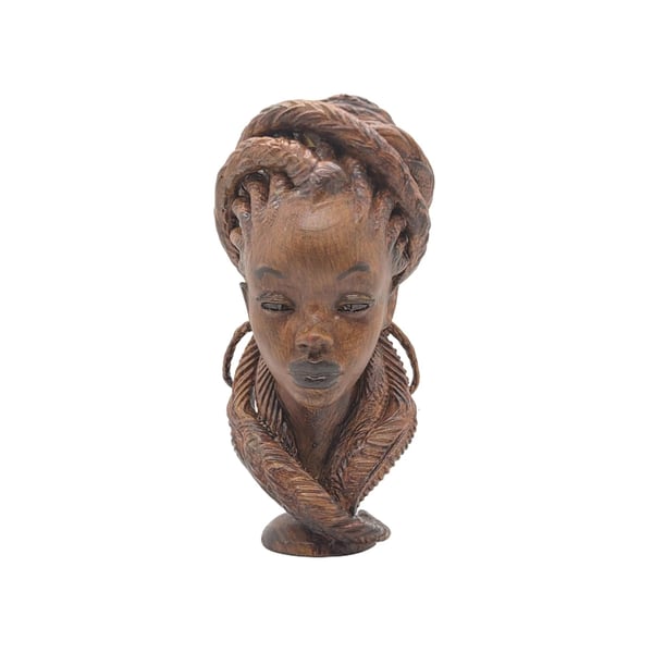 Black woman with braids, 3d printed bust, african state, Black girl figurine, 