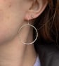 Sterling Silver Large Hammered Circle Earrings - JBJ1047 - Image 8