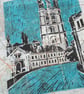 Magdalen tower Oxford (on vintage map)