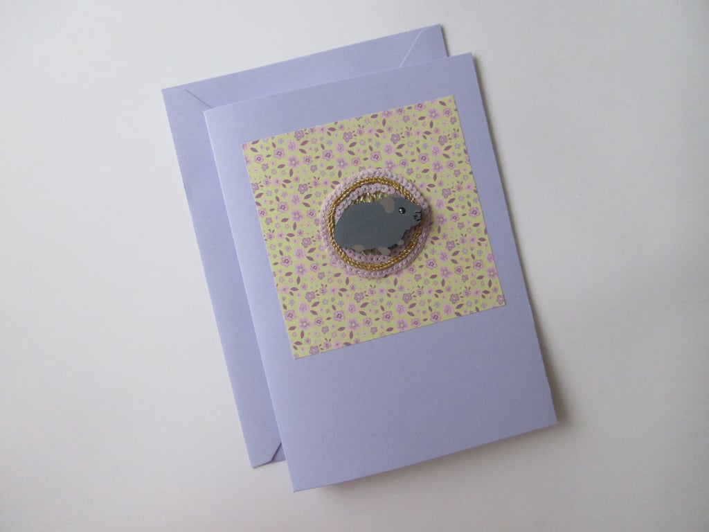 Guinea Pig Blank Greetings Card suitable for Happy Birthday Thank You etc