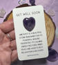 Amethyst Get Well Soon Crystal Pocket Heart Keepsake Card - Image 5