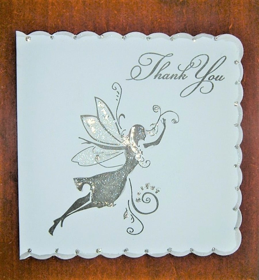 hand crafted Thank you card ( ref F 391)