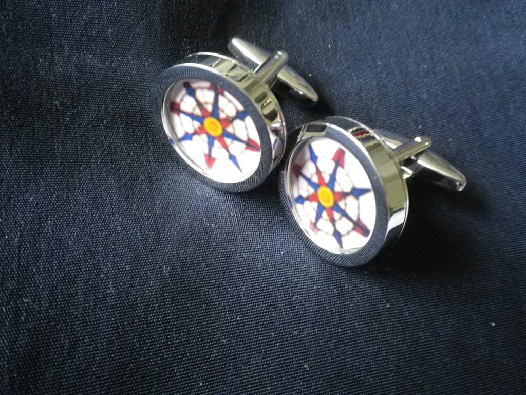 Vintage compass cufflinks,free shipping, gift wrapped, great image, Ref 3550 