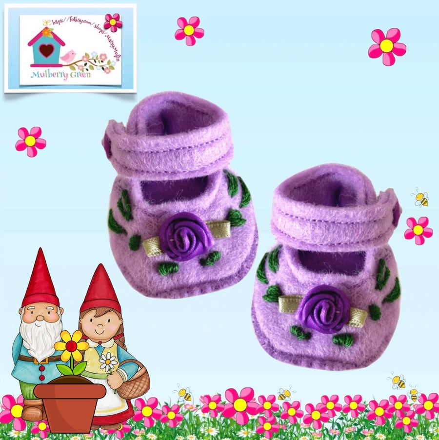 Reserved for Maddie - Lavender and Purple Rosebud Shoes
