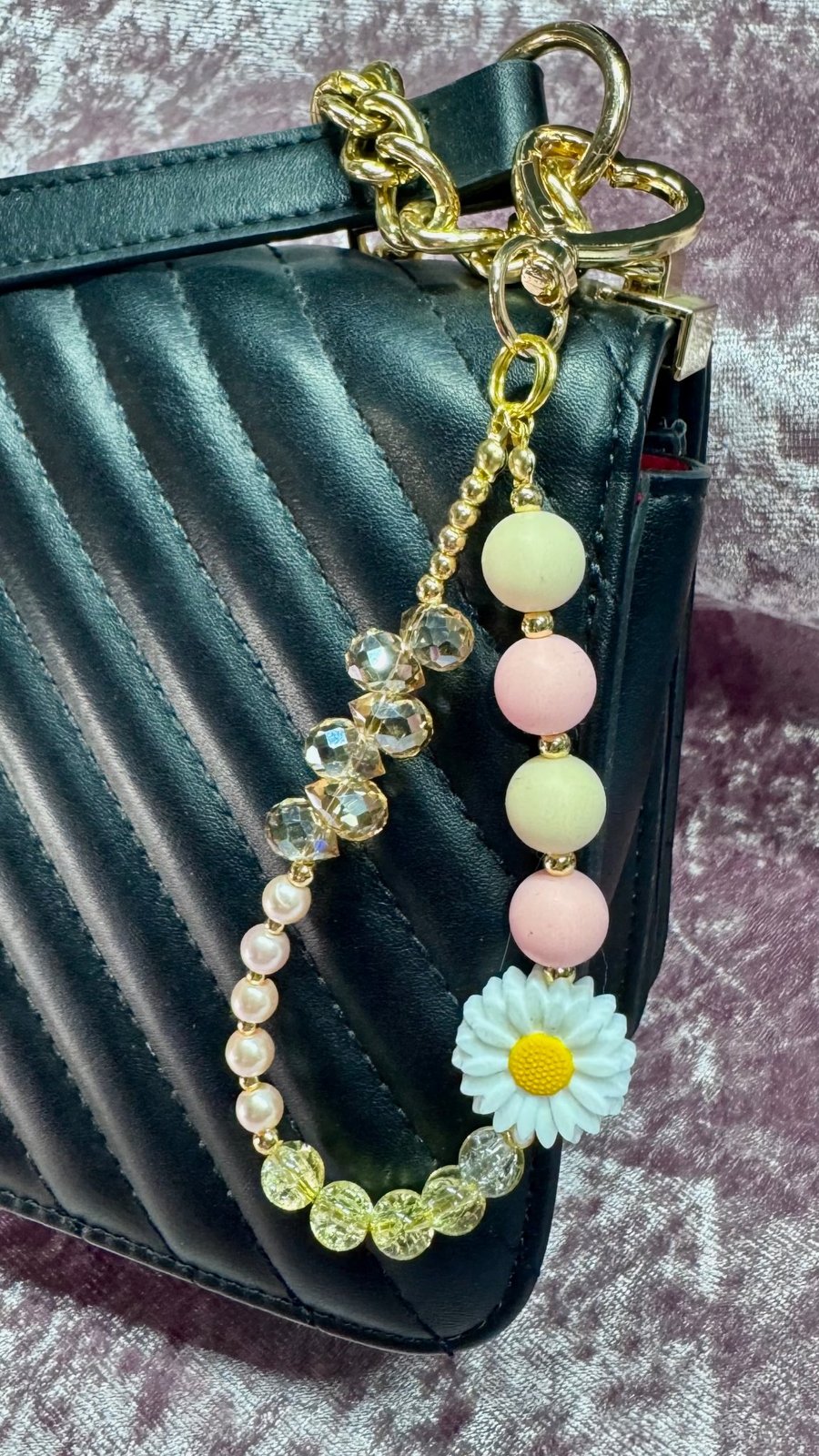 Spring pinks bag charm