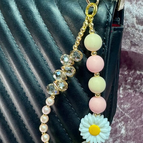 Spring pinks bag charm