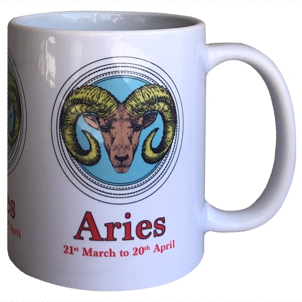 Zodiac - Aries 11oz Ceramic Mug - The Ram (21st March - 20th April)