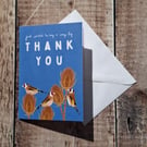 Goldfinches Thank You Greeting Card