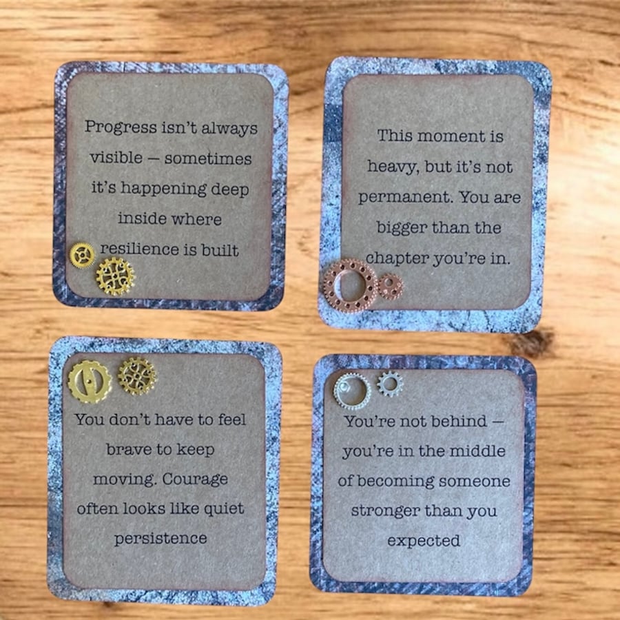 Set of 4 Inspirational Quote Cards – Encouragement & Mental Health Affirmation