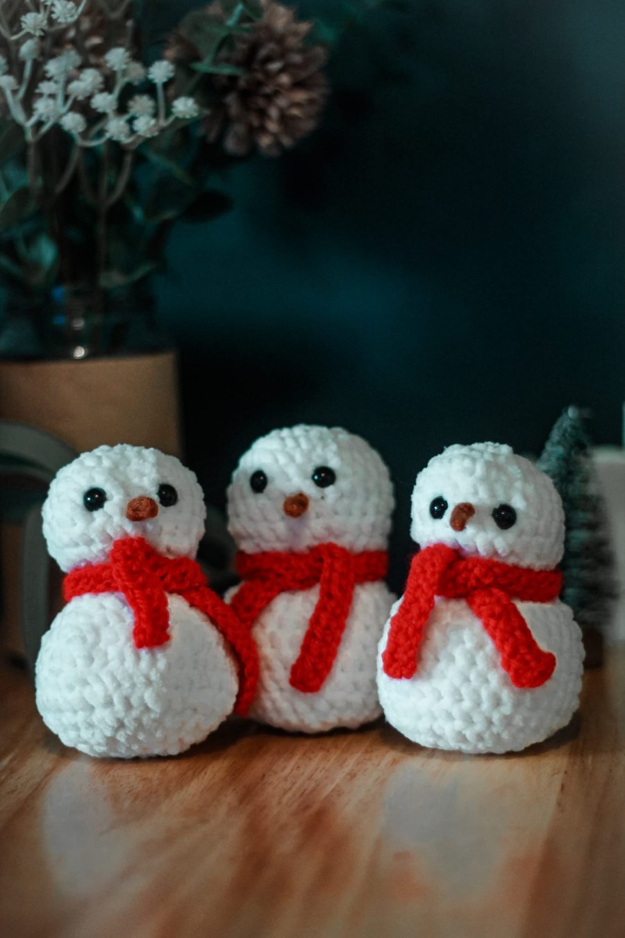 Handmade Crochet Snowman, Christmas decor, Christmas Snowman