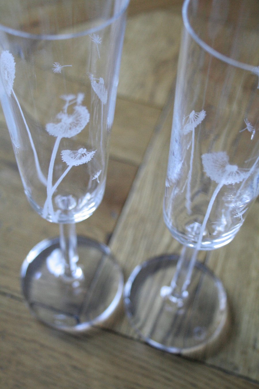 Dandelion Champagne Flutes