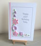 Handmade 100th Birthday Card, Quilled Pink & Lilac Floral Card - Image 4