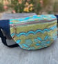Large vintage towelling bumbag with retro floral lining