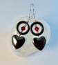 Hematite Heart Earrings With Red Crystal, Birthday, Mother's Day, Valentine Gift - Image 4