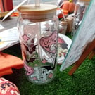 Spooky theme 16oz glass cup