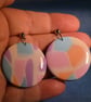 Round Pastel Statement Earrings - Image 2