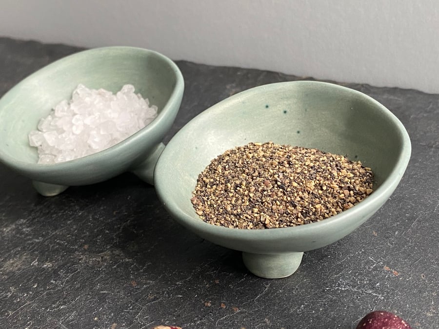 Handmade set of two seasoning bowls