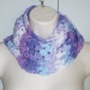 crochet infinity scarf cowl scarf mauve mix ( ref FA 469 J3 )
