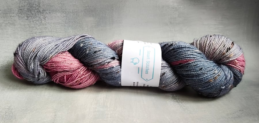 Tweedy Blue and Pink Merino 4ply yarn