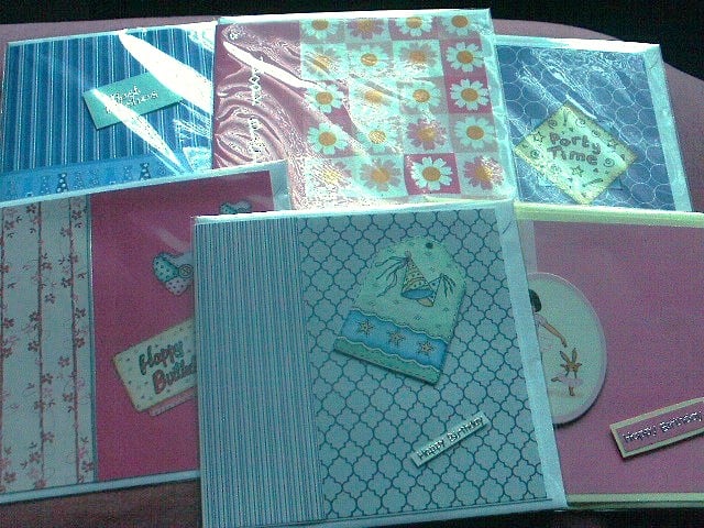 Handmade Greetings Cards, Pack of 6, Happy Birthday