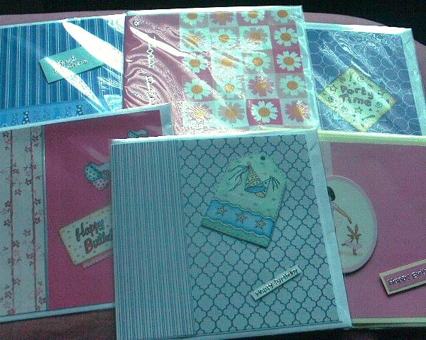 Handmade Greetings Cards, Pack of 6, Happy Birthday
