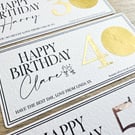 Milestone Birthday Card Scratch Card Gift Reveal
