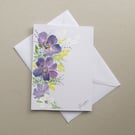 original art floral blank greetings card ( ref F 905 B3 )