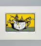 Snowdrops- Handprinted Original Linocut- Limited Edition