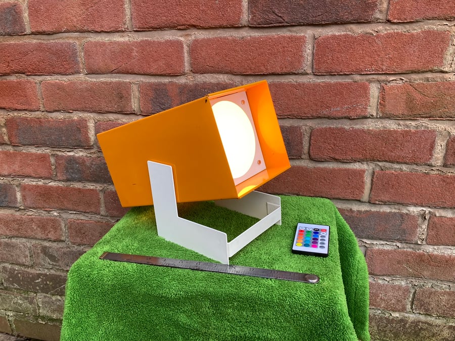 Colour Changing Table Lamp with Remote Control, Upcycled Pifco 1034 Sun Lamp