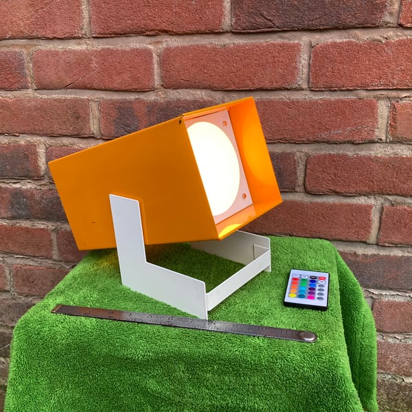 Colour Changing Table Lamp with Remote Control, Upcycled Pifco 1034 Sun Lamp
