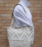 Large cream and white tote bag.  - Image 1