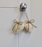 Pair heart decorations in Laura Ashley fabric yellow Summer Palace - Image 3