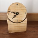 Moon inspired clock Rippled Sycamore & Wenge:SKU-Clox6