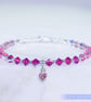 Bracelet in shimmering pink with Swarovski, Sterling Silver & Czech Glass beads - Image 6
