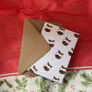 Christmas Pudding Greeting Card Hand drawn Holiday Illustration