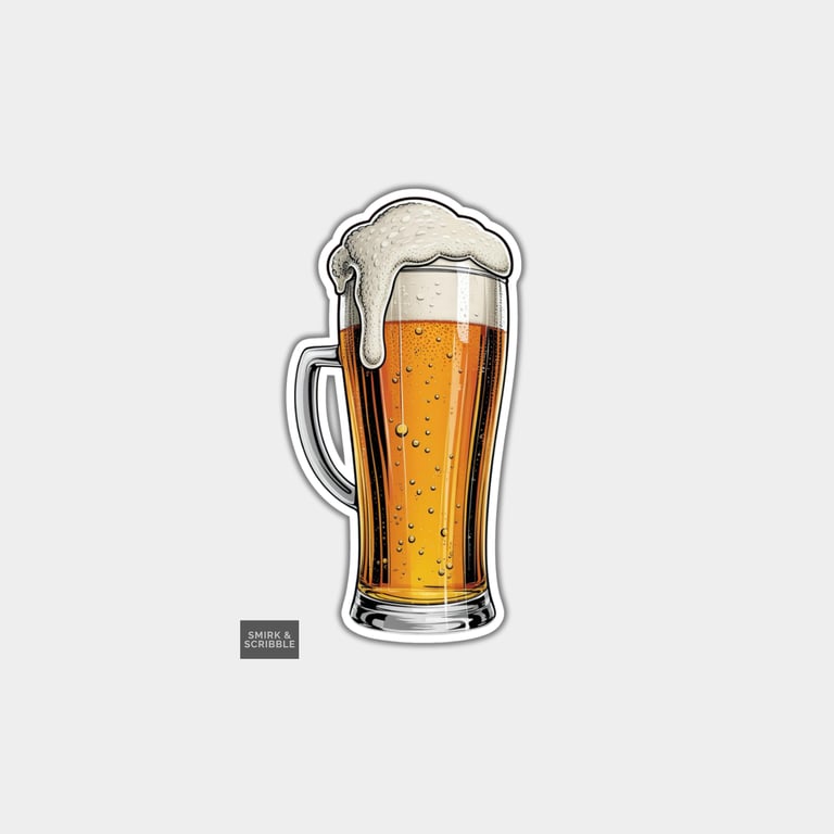 Funny Vinyl Sticker For Adults - Pint Of Beer