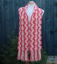 Crochet Stripey Scarf in Peach and Watermelon - Image 6