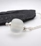 clear frosted lampwork glass pendant necklace - Image 4